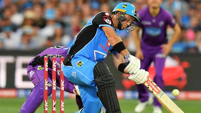 Colin Ingram of the Adelaide Strikers bats during the Big Bash League match between the Adelaide Strikers and the Hobart Hurricanes at Adelaide Oval on January 21, 2019 in Adelaide, Australia. (Photo by Daniel Kalisz/Getty Images)