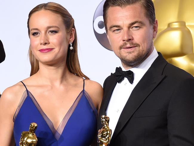 CREDIT: GettyONLINE USE ONLYHOLLYWOOD, CA - FEBRUARY 28:  (L-R) Actress Brie Larson, winner of Best Actress for 'Room,' actor Leonardo DiCaprio, winner of Best Actor for 'The Revenant,' and actress Alicia Vikander, winner of Best Supporting Actress for 'The Danish Girl,' pose in the press room during the 88th Annual Academy Awards at Loews Hollywood Hotel on February 28, 2016 in Hollywood, California.  (Photo by Jason Merritt/Getty Images)