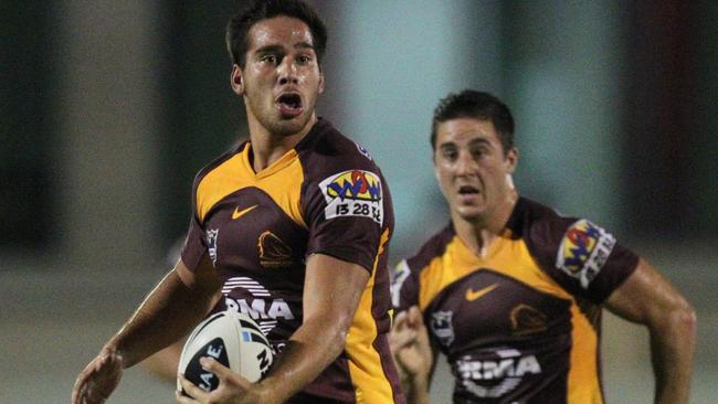 Corey Norman and Ben Hunt played limited time together at the Broncos. Picture: Peter Wallis 