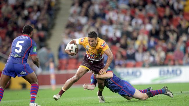 Broncos Justin Hodges is Renouf’s centre partner in the team.