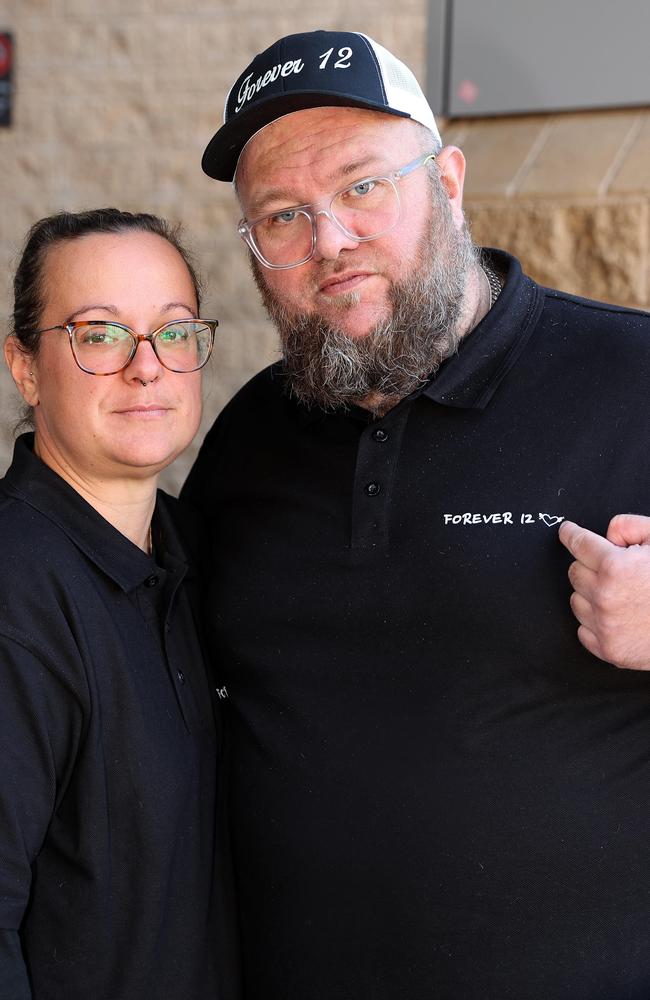 Mia's parents Dani and Paul 'PJ' Rossiter outside Geelong Court. Picture: Alison Wynd