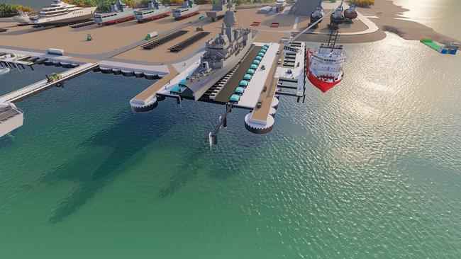 A computer mock up proposed shiplift at East Arm. Picture: Glenn Campbell