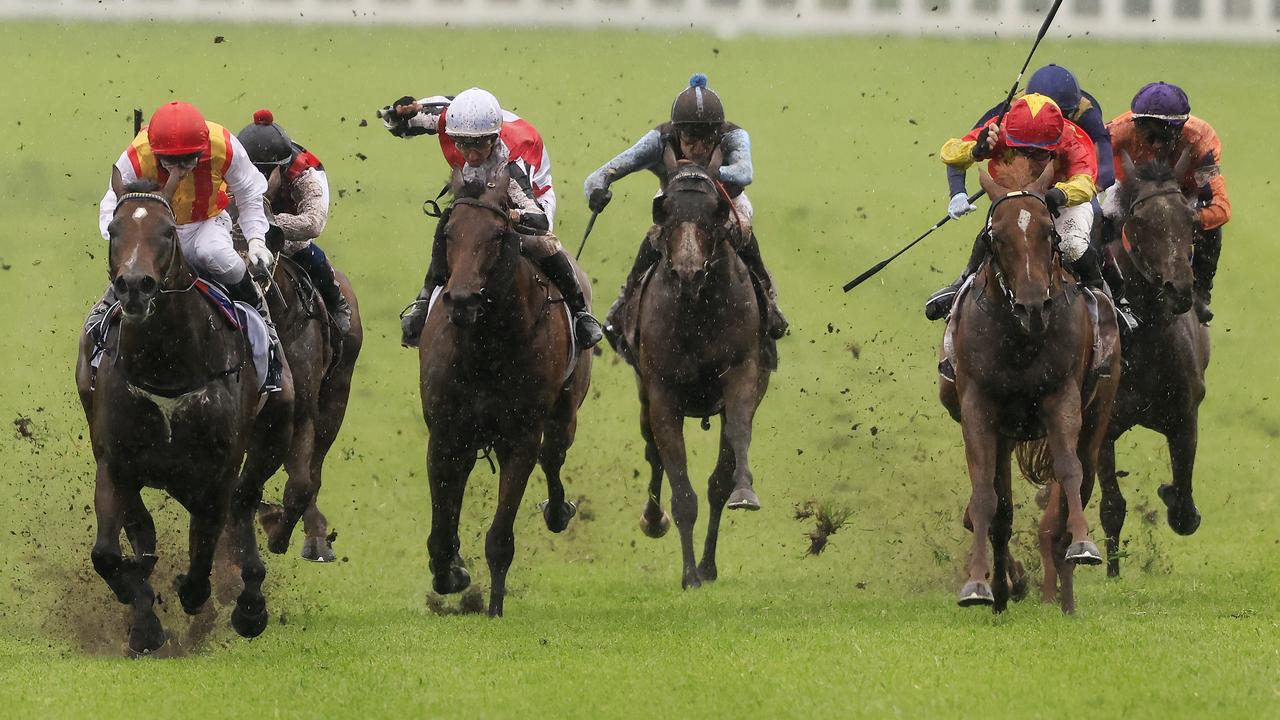 Peltzer revelled in the wet ground as he won the Bondi Stakes in emphatic style. Picture: Getty Images