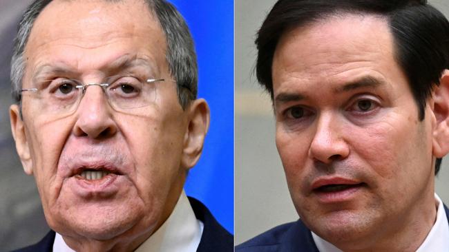 (COMBO) This combination of pictures created on February 17, 2025 shows (L-R) Russia's Foreign Minister Sergei Lavrov in Moscow on January 21, 2025 and US Secretary of State Marco Rubio in Guatemala City on February 5, 2025. Top US and Russian diplomats will meet in Saudi Arabia on February 17, 2025, for talks on resetting the countries' fractured relations and possibly paving the way to ending the Ukraine war. Russia's Foreign Minister Sergei Lavrov and senior Putin aide Yuri Ushakov will meet with US Secretary of State Marco Rubio, National Security Advisor Mike Waltz and Special Envoy Steve Witkoff. (Photo by Alexander NEMENOV and JOHAN ORDONEZ / various sources / AFP)