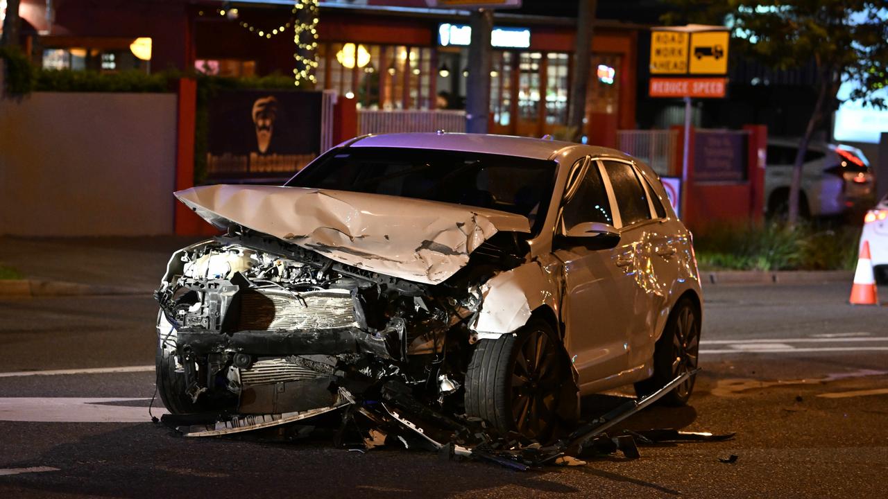 Amy MacMahon’s Prius after the accident. Picture: Lyndon Mechielsen