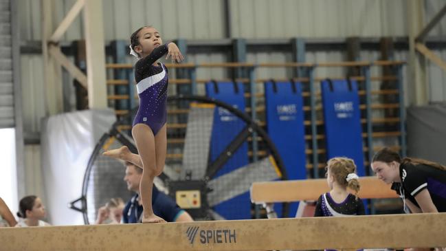 Action from the 2024 Northern Territory Gymnastics Championships at Woolner, Darwin. Picture: Karen Fowler.