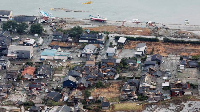 The aftermath of the 7.5 magnitude earthquake that rocked Japan on New Year’s Day, killing 48. (Photo by JIJI PRESS / AFP)