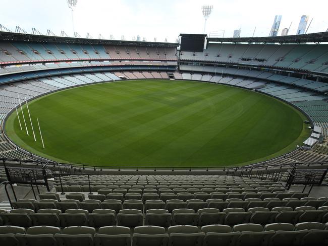 MELBOURNE, AUSTRALIA - SEPTEMBER 26: A general view of the Melbourne Cricket Ground on September 26, 2020 in Melbourne, Australia. Today marks the date that traditionally holds the AFL Grand Final. With this year's Grand Final being moved away from Victoria for the first time in history to the Gabba in Brisbane, the MCG remained empty without the match and while Melbourne remains under Covid-19 stage four restrictions. (Photo by Robert Cianflone/Getty Images)