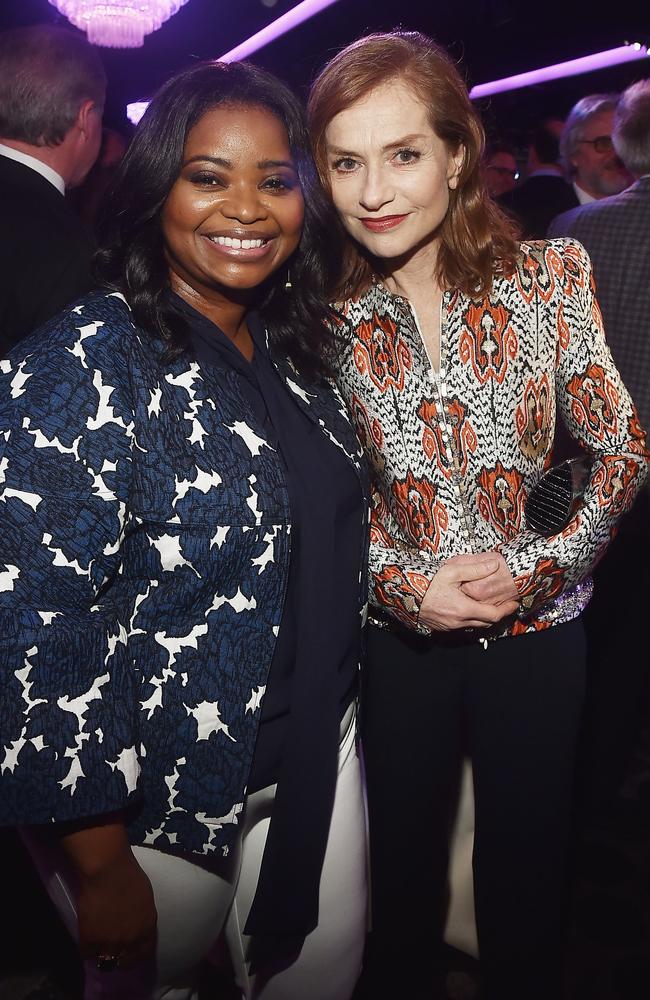 Octavia Spencer and Isabelle Huppert attend the 89th Annual Academy Awards Nominee Luncheon at The Beverly Hilton Hotel on February 6, 2017 in Beverly Hills, California. Picture: Getty