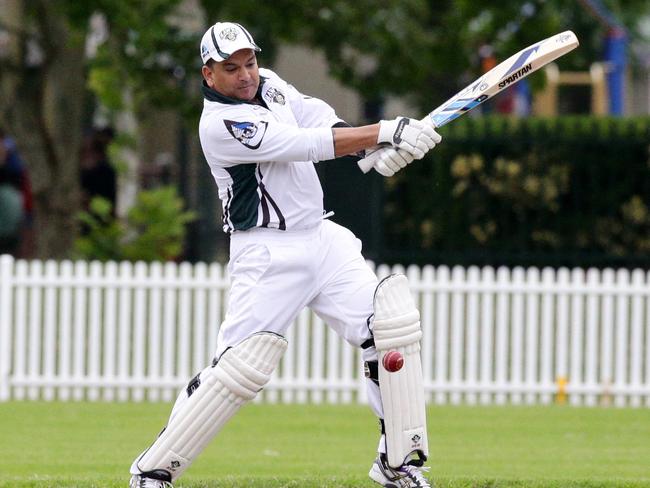 Cricket, St Clair versus the Panthers. Pictured for St Clair is Michael Lopez.