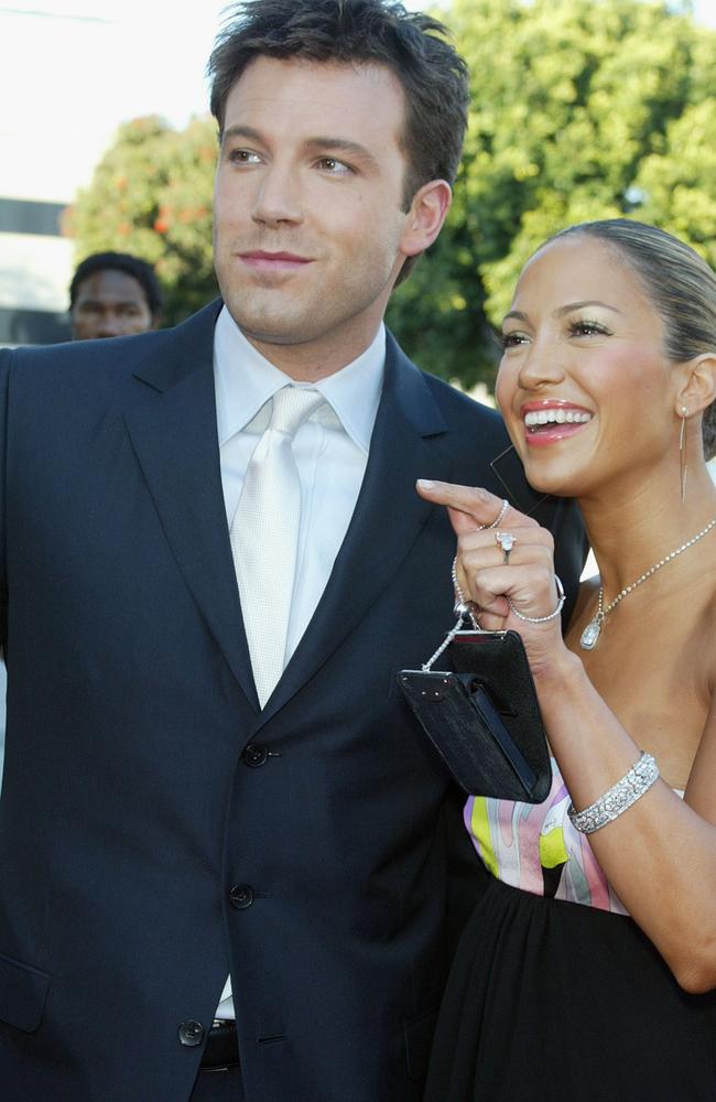 Ben Affleck and Jennifer Lopez at the premiere of Daredevil in 2003 when they were engaged. Picture: Getty Images