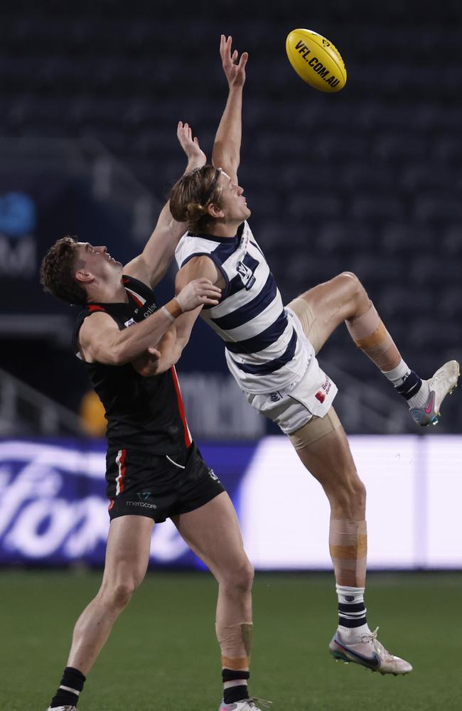 Rhys Stanley competes against Frankston. Picture: Darrian Traynor/AFL Photos/via Getty Images