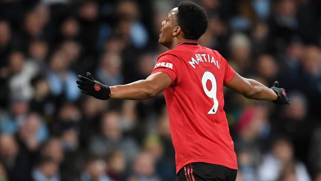 Anthony Martial scored United’s decisive second against City.