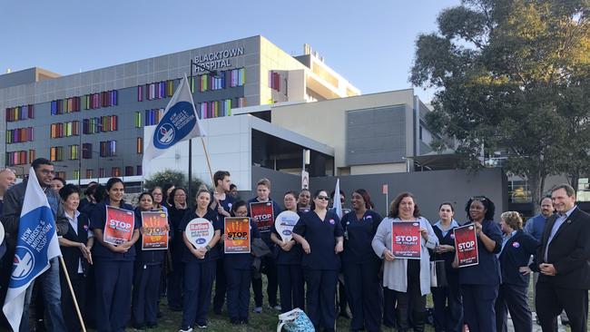 Blacktown Hospital nurses demand funding for extra staff and security after a spike in assaults on staff. Picture: Kate Lockley