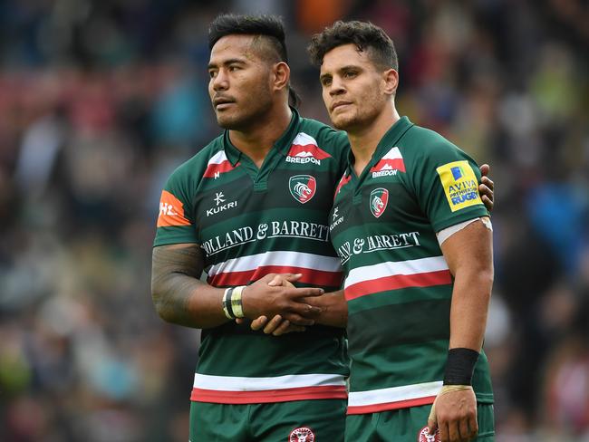 Manu Tuilagi and Matt Toomua after a loss.