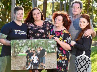 EMBRACE: Lloyd Copper took his life recently and his family standing together to remember the good times. Mary Copper, Lorna Jansen, Barbara Copper, Uncle Cliff and Tiffany Sullivan. Picture: Warren Lynam