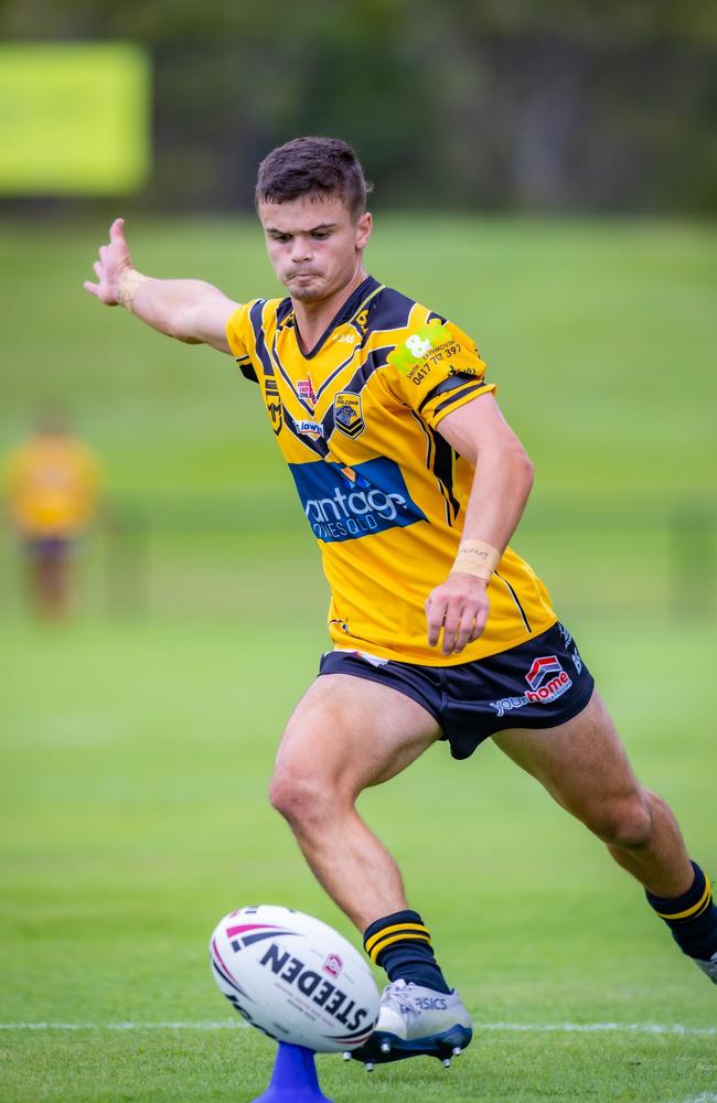 Finn Lawson in action for the Sunshine Coast Falcons. Picture: Phil Bradeley Sports Photography.