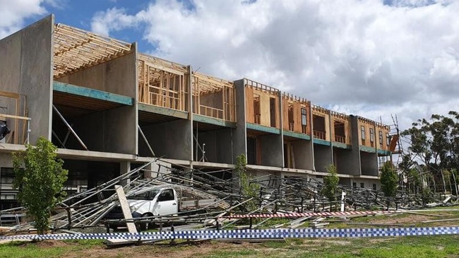 Craigieburn scaffolding collapse, as seen from the street. Picture: Supplied