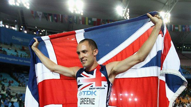 Dai Greene after winning gold in the 400m hurdles in September