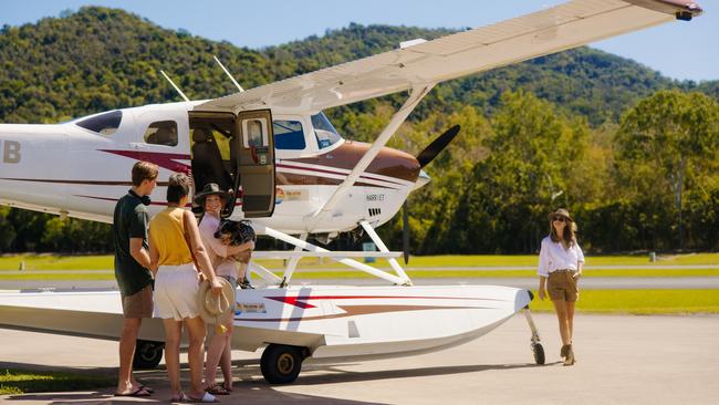 Delta Goodrem on the set of Love is in the Air which is being filmed in the Whitsundays region. Picture: Contributed