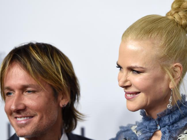Kidman with husband Urban at the Australian premiere of her new film Lion in Sydney last night. Picture: AAP Image/Paul Miller