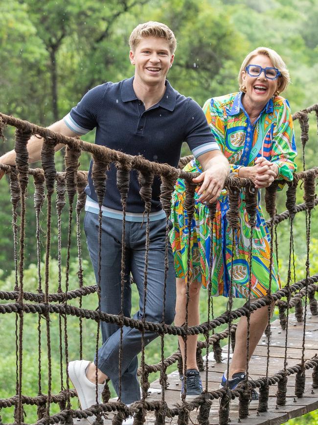 Robert Irwin with IAC co-host Julia Morris. Picture: Channel 10