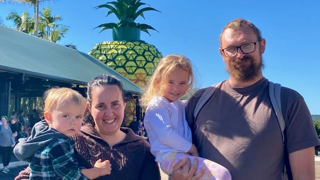 Big Pineapple grand opening - Family fun day out for (from left) Dominic, 2, Jordyn, Skyler, 3, and Nathan Radic from Caloundra. Photo: Michele Sternberg/Visit Sunshine Coast