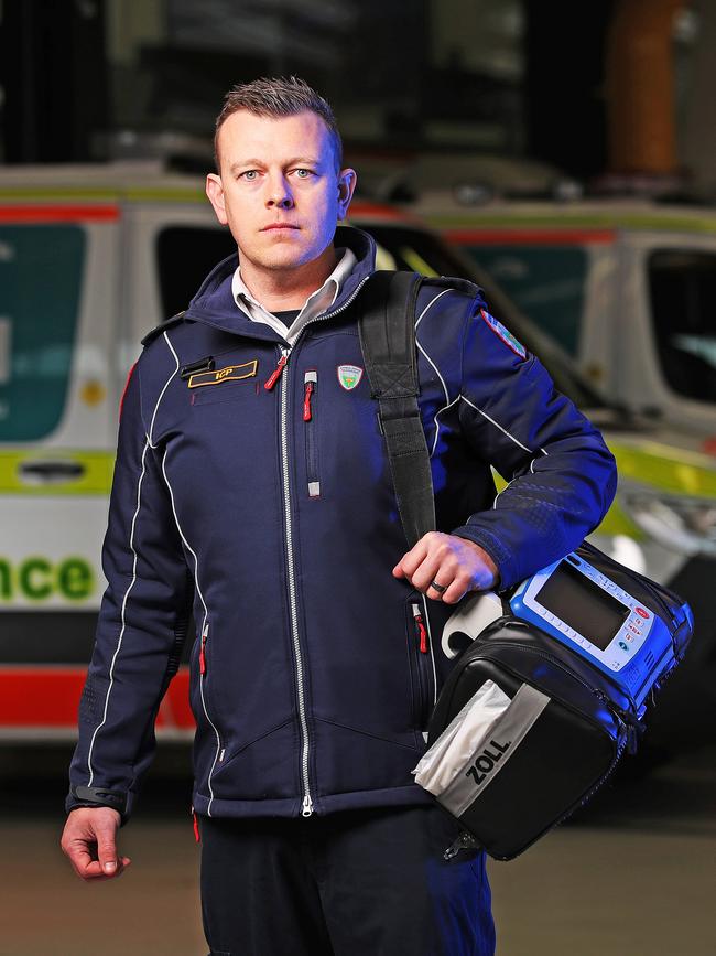 Intensive care paramedic, Mal Moss ahead of the Night Watch series. Picture: Zak Simmonds