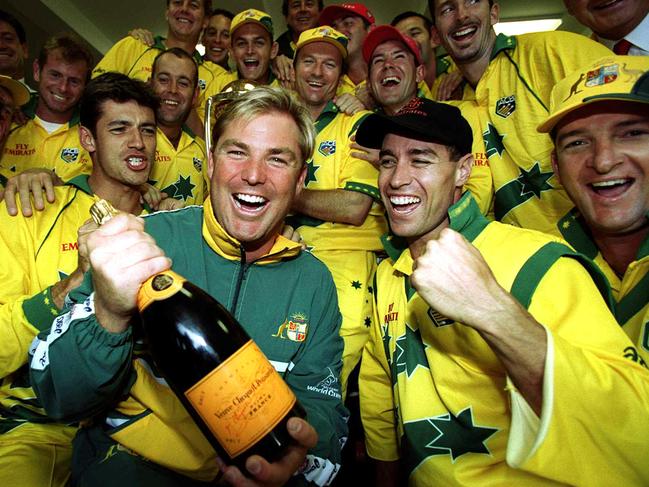 The Aussies celebrate their famous victory at Lord’s.