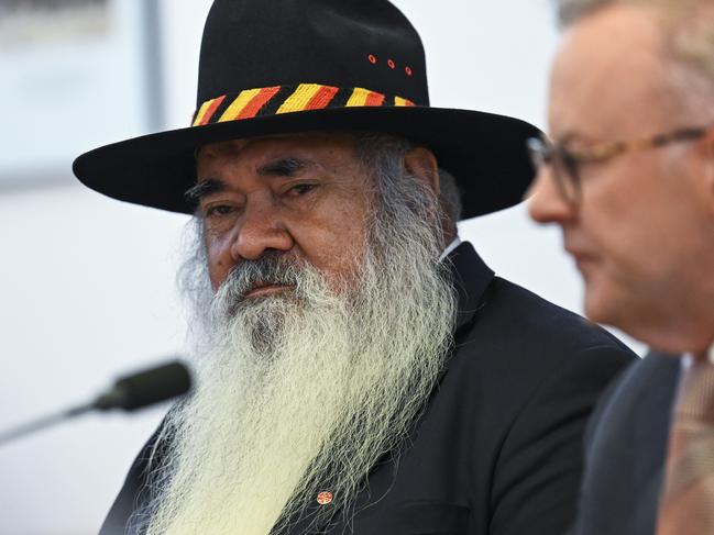 CANBERRA, AUSTRALIA - FEBRUARY 2: Special Envoy for Reconciliation and the Implementation of the Uluru Statement from the Heart, Senator Patrick Dodson during the Referendum Working Group meeting at Parliament house in Canberra. Picture: NCA NewsWire / Martin Ollman