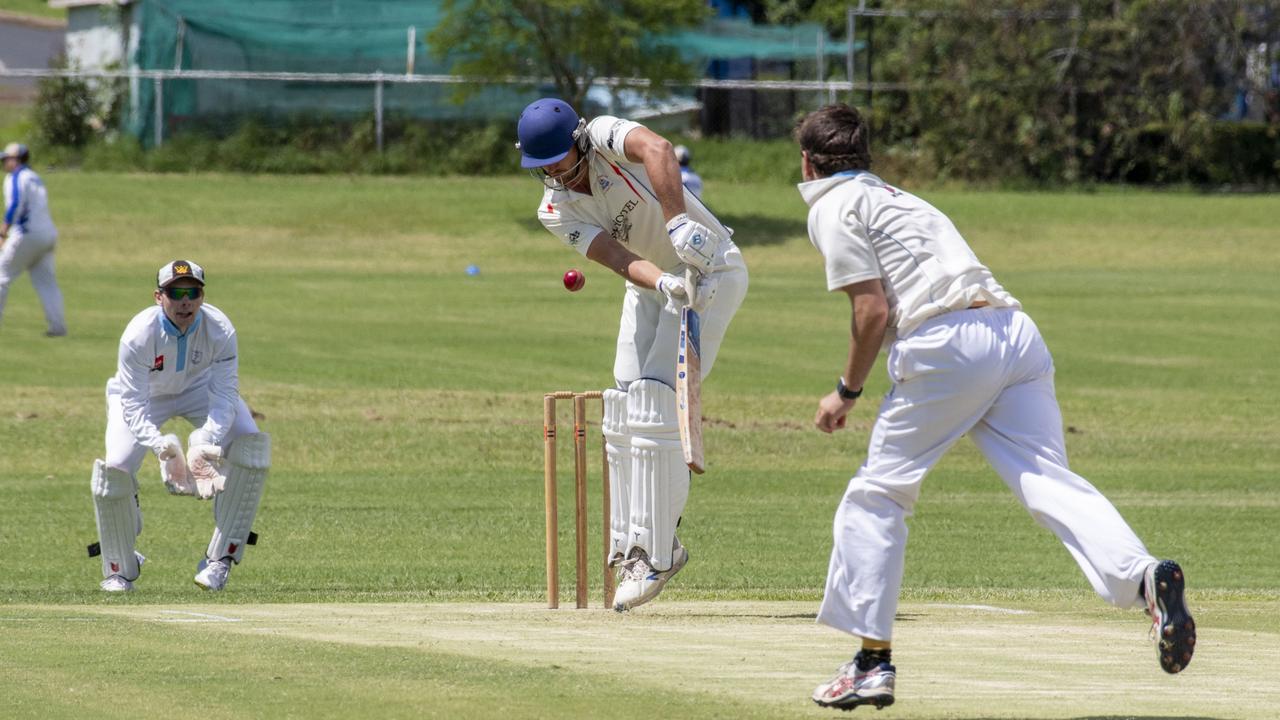 Daniel Anderson bats for Highfields-Railways. Picture: Nev Madsen.