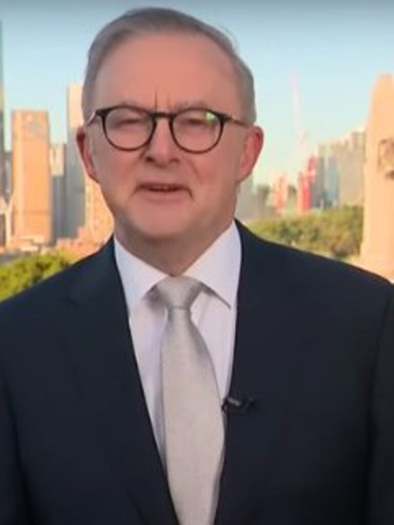 Mr Albanese spoke to Sunrise after his celebrations with Mr Modi on Tuesday night. Picture: Channel 7 / Sunrise