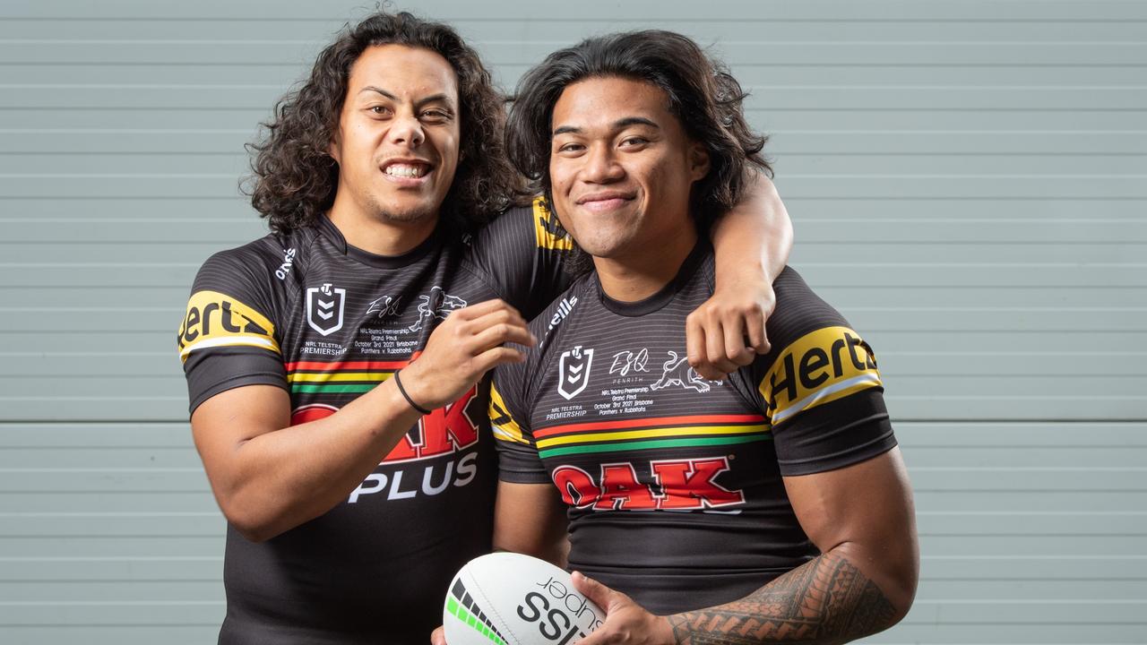 WEEKEND NEWSPAPERS SPECIAL. PLEASE CONTACT WEEKEND PIC EDITOR JEFF DARMANIN BEFORE PUBLISHING. 28-09-2021 Penrith Panthers players at Novetel Twin Waters on the Sunshine Coast ahead of the 2021 Grand Final. Jarome Luai and Brian To'o. PICTURE: Brad Fleet