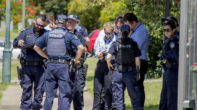 Police at a crime scene in Upper Coomera. Picture: Jerad Williams