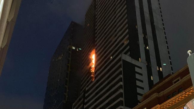 The fire at the Neo200 building in Spencer St, Melbourne, involved combustible cladding.