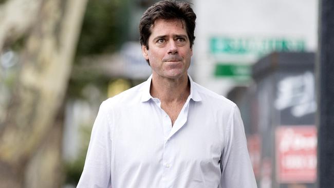 AFL CEO Gillon McLachlan has attended just one meeting regarding the pay deal. Picture: Sarah Matray