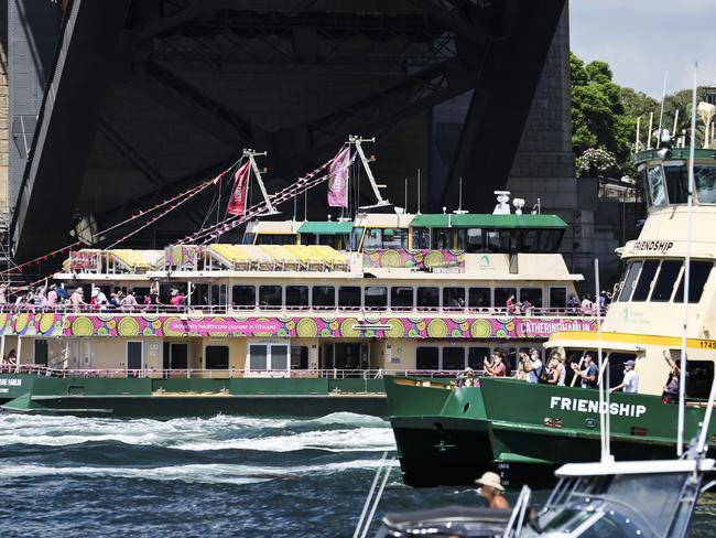 Australia Day Ferrython is the annual ferry race. Picture: NCA NewsWire/Dylan Robinson