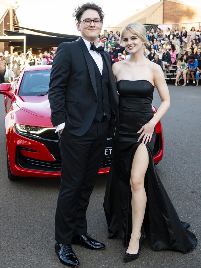 Graduates Jack Foran and Dixie Townsing at Concordia Lutheran College valedictory dinner red carpet arrivals at Redlands campus, Friday, September 16, 2022. Picture: Kevin Farmer