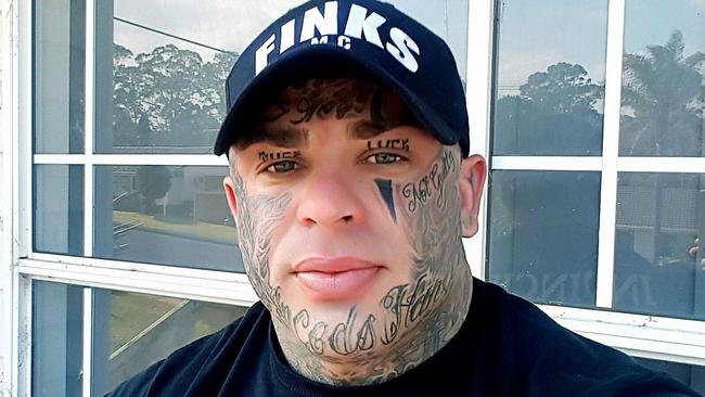 Ex-Finks South Coast Chapter boss Troy Fornaciari is instantly recognisable thanks to his heavily inked face, which includes the words ‘Tuff Luck’ tattooed on his eyelids.