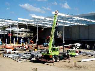 GOING AHEAD: Construction works at the site of Bunnings Warehouse on Brisbane St, West Ipswich, are making progress. Picture: Contributed