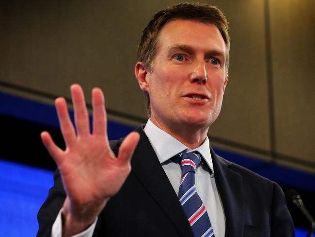 Social Services Minister Christian Porter addresses the National Press Club today in Canberra.