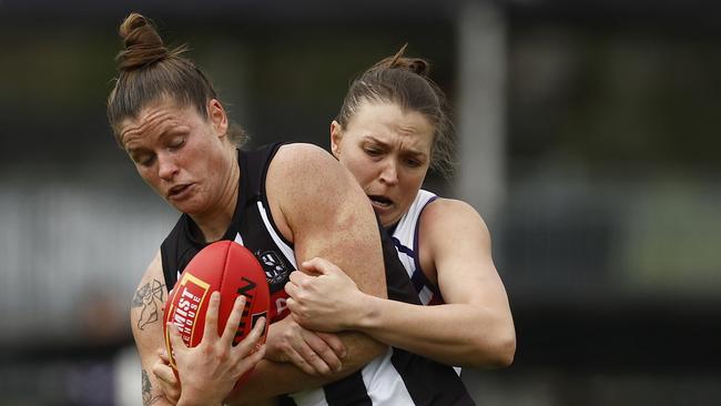 Brianna Davey was dominant for the Pies. (Photo by Daniel Pockett/Getty Images)