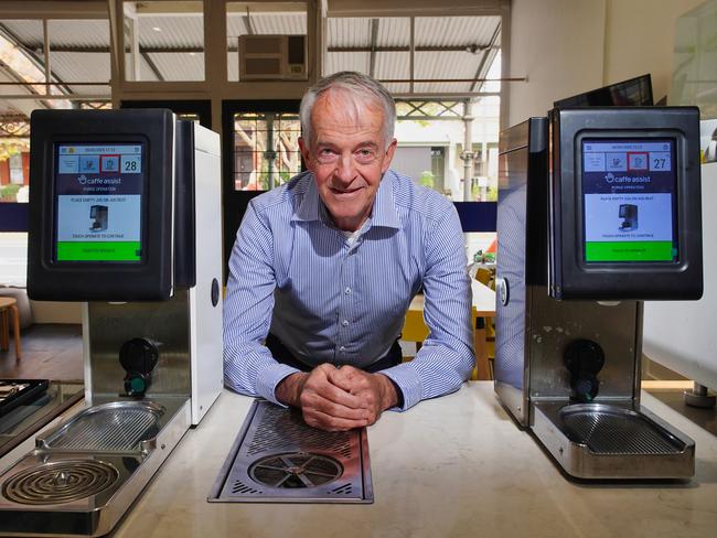 Bill Purton invented Caffe Assist which automatically steams and textures milk, heating it to a consistent temperature every time Picture: Luis Enrique Ascui