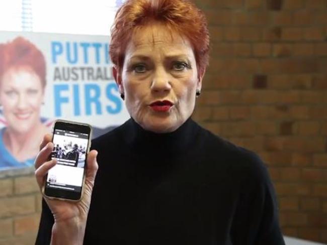 ‘You guys will all be out of a job’ ... Pauline Hanson spruiking a news alternative.