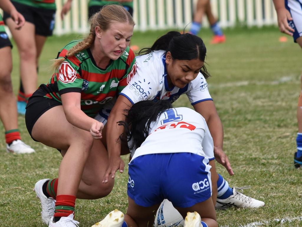 Amalia Casey makes a tackle. Picture: Sean Teuma. Lisa Fiaola Cup
