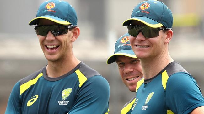 Australia's Tim Paine was all smiles as he prepared his side for the third Test at the SCG. Pic: Phil Hillyard