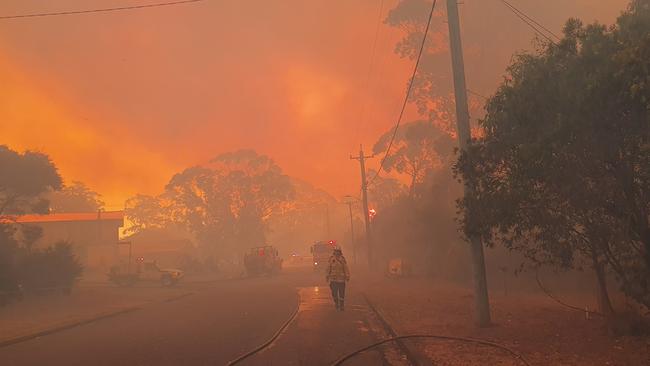 The bushfire spread quickly through Bendalong, on the NSW south coast. Picture: Facebook/ Ingleside RFS