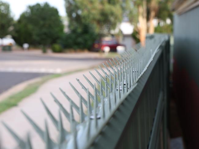 Spikes installed on the fence at Dubbo’s Horizon Village in an attempt to prevent people being able to climb over. Picture: Rohan Kelly