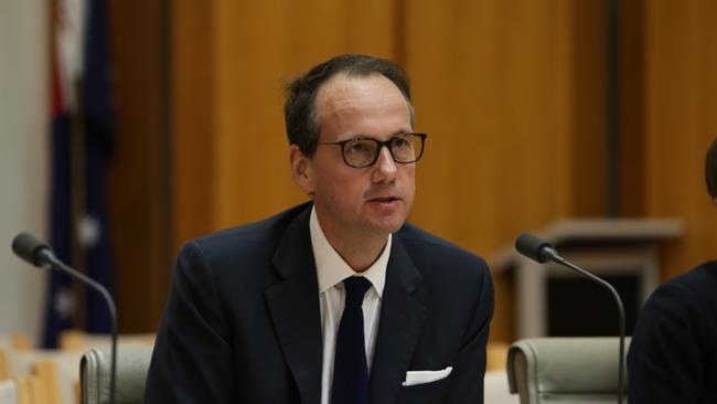 ASIC Chair James Shipton appearing at a House of Representatives standing committee on Economics, at Parliament House in Canberra. Picture Kym Smith