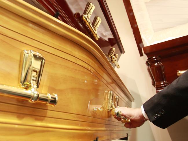 Generic shots of Coffin room at a Brisbane Funeral home.